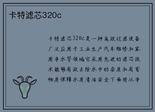 卡特滤芯320c